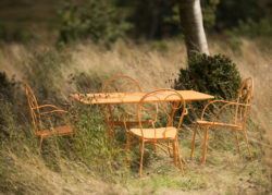 4 Seat Venice Dining Set - Orange 2 extra chairs